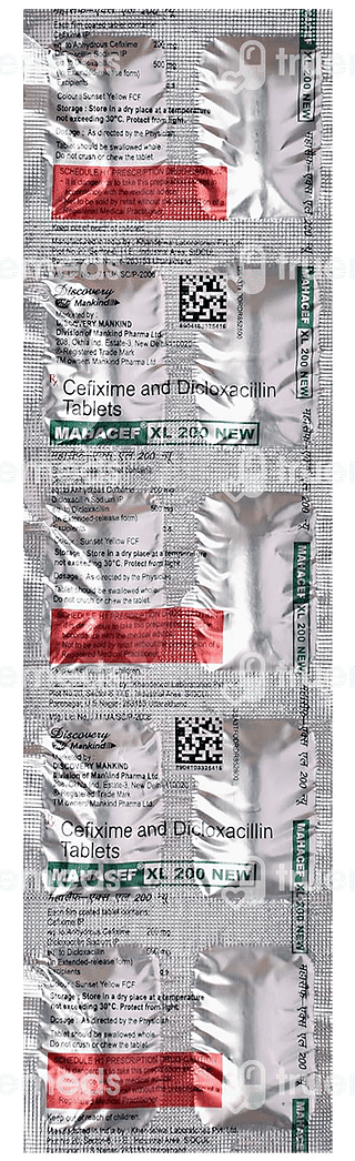 Mahacef Xl New 200 Mg/500 MG Tablet Xl 10