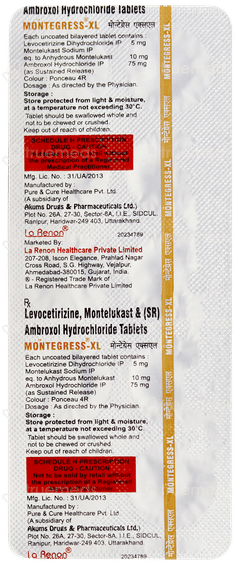Montegress Xl Tablet 10 Montegress Xl Tablet 10