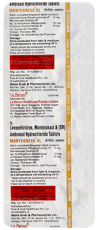 Montegress Xl Tablet 10
