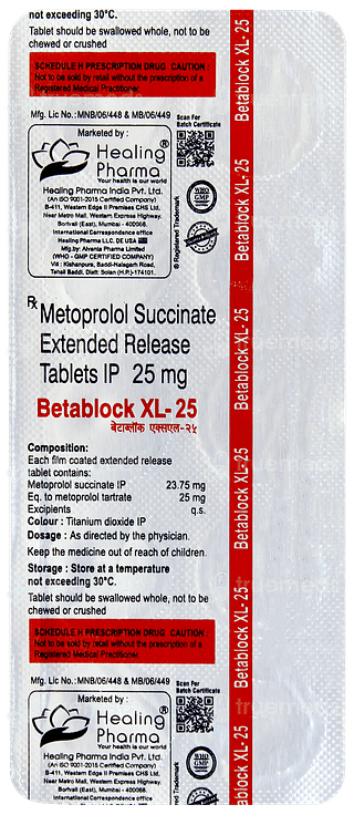 Betablock Xl 25 Tablet 10