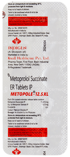 Metopole 12.5 Xl Tablet 10