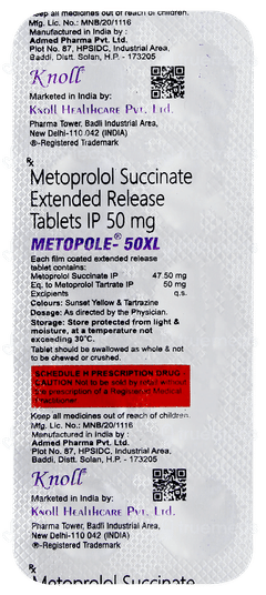 Metopole 50xl Tablet 10 Metopole 50xl Tablet 10