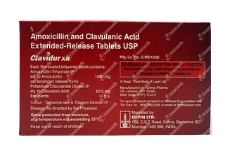 Clavidur 1000/62.5 MG Tablet Xr 10