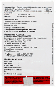 Diamicron Xr Mex 500 Tablet 14 Diamicron Xr Mex 500 Tablet 14