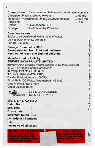 Diamicron Xr Mex 500 Tablet 14