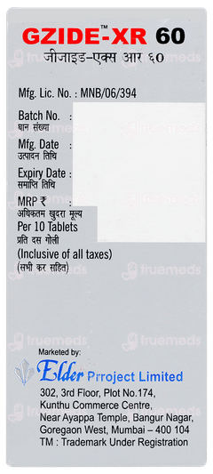 Gzide Xr 60 Tablet 10
