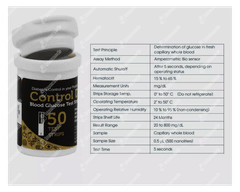 Control D Blood Glucose Test Strips 50