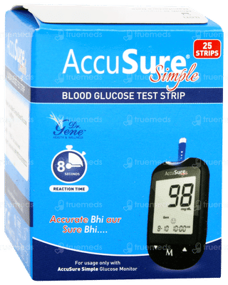 Accusure Simple Blood Glucose Test Strips 25