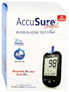 Accusure Simple Blood Glucose Test Strips 25
