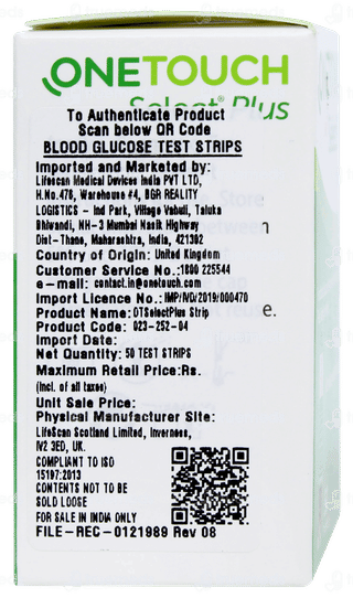 Onetouch Select Plus Test Strips 50