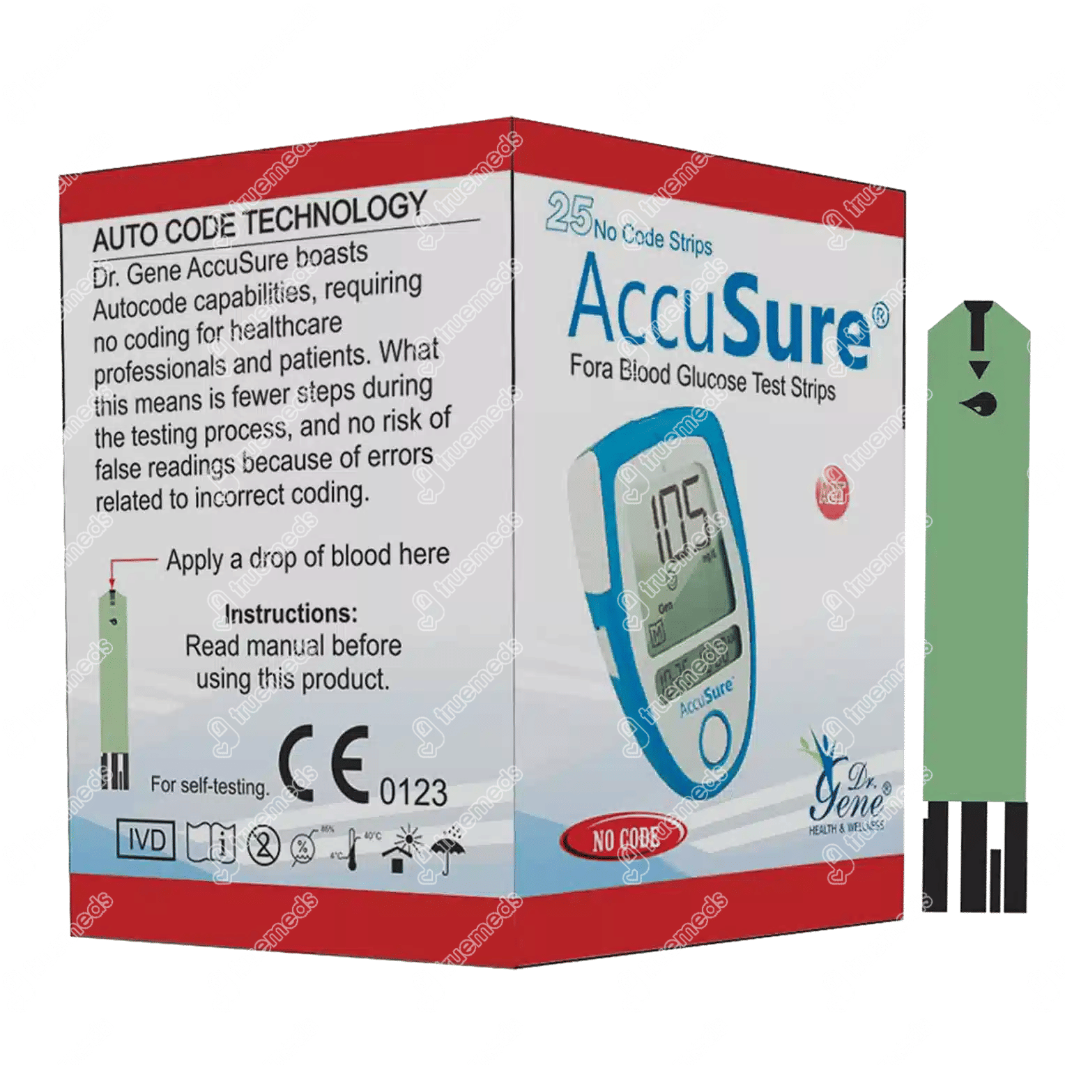 Dr Gene Accusure Blood Glucose Test Strip 25 Uses, Side Effects