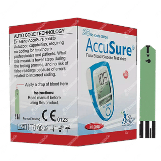 Dr Gene Accusure Blood Glucose Test Strip 25