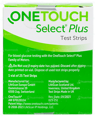 One Touch Select Plus Test Strips 25