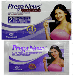 Prega News Value Pack Of 2 Pair Of Gloves 2 Urine Container And 2 Prega News Kit 1