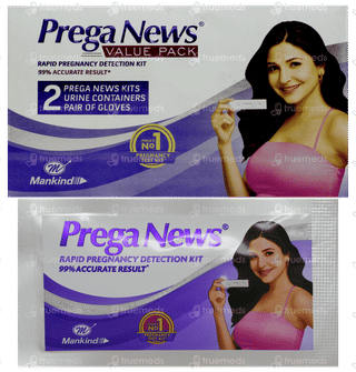 Prega News Value Pack Of 2 Pair Of Gloves 2 Urine Container And 2 Prega News Kit 1