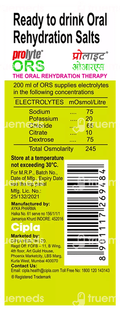 Prolyte Ors Nimbu Paani Ready To Drink 200ml