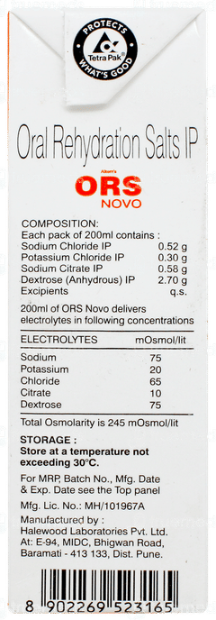 Alkems Ors Novo Orange Flavour Ready To Drink 200ml