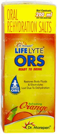 Dr Morepen Life Lyte Ors Orange Flavour Ready To Drink 200ml