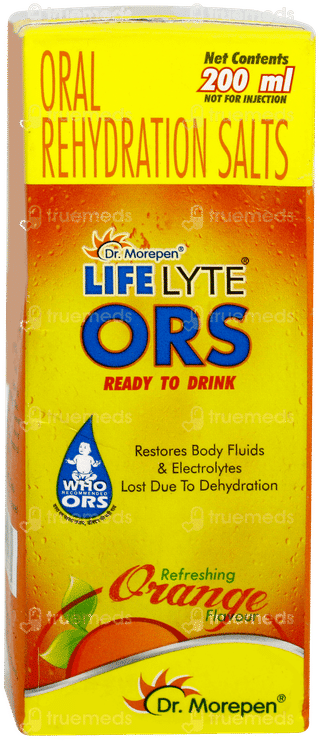 Dr Morepen Life Lyte Ors Orange Flavour Ready To Drink 200ml