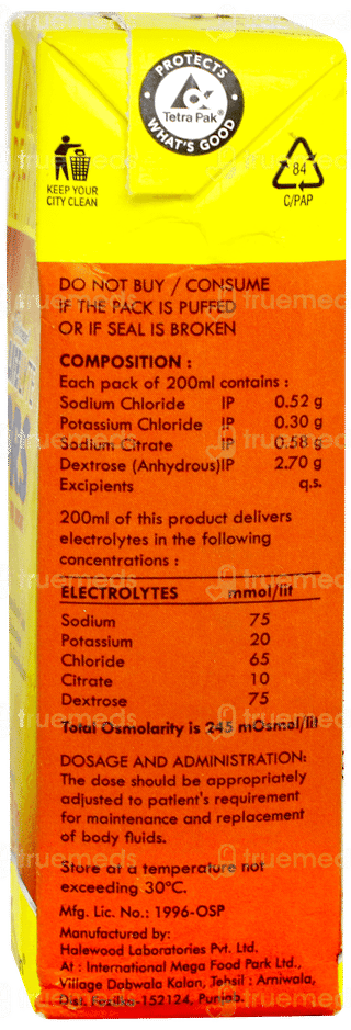 Dr Morepen Life Lyte Ors Orange Flavour Ready To Drink 200ml