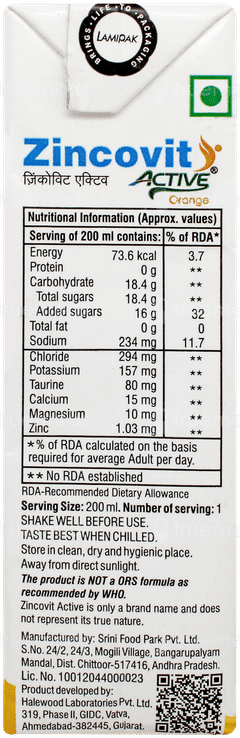 Zincovit Active Orange 200ml