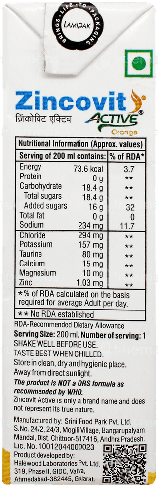 Zincovit Active Orange 200ml