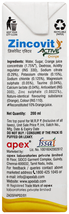 Zincovit Active Orange 200ml