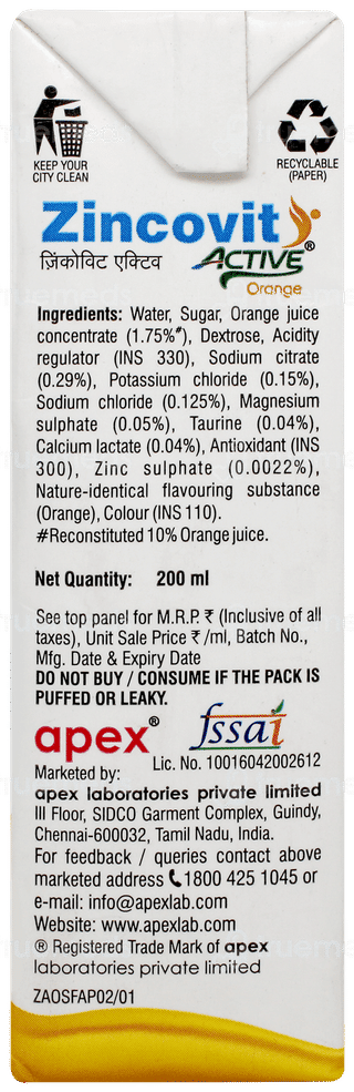 Zincovit Active Orange 200ml