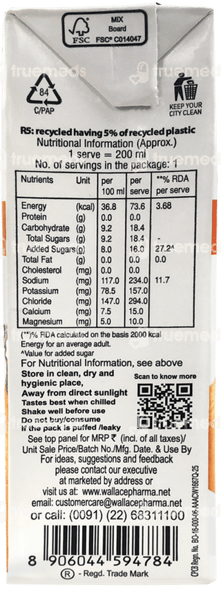 Walyte Recharge Orange Ready To Serve 200ml