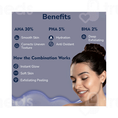 Dermistry Pure 30% Aha + 5% Pha 2% Bha Instant Glow Peeling Solution 30ml
