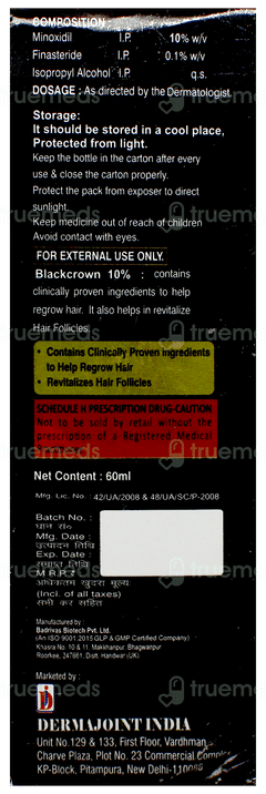 Blackcrown 10% Alcohol Free Solution 60Ml Blackcrown 10% Alcohol Free Solution 60Ml