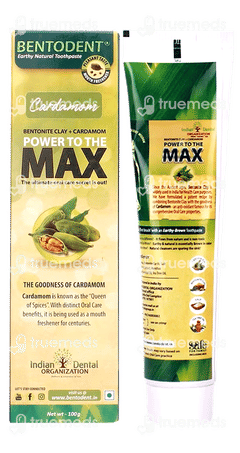 Bentodent Flouride Free Natural Cardamom Toothpaste 100 GM