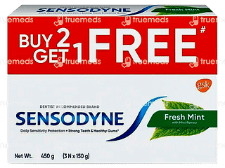 Sensodyne Fresh Mint Buy 2 Get 1 Free Toothpaste 150 GM Pack Of 3