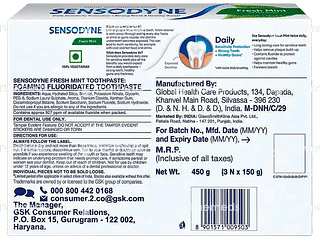 Sensodyne Fresh Mint Buy 2 Get 1 Free Toothpaste 150 GM Pack Of 3