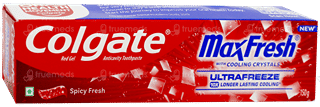 Colgate Maxfresh With Cooling Crystals New Spicy Fresh Red Gel Toothpaste 150Gm