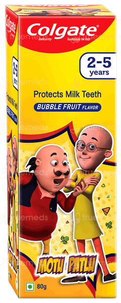 Colgate Kids 2-5 Years Motu Patlu Bubble Fruit Flavour Toothpaste 80gm