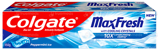 Colgate Maxfresh With Cooling Crystals Peppermint Ice Blue Gel Toothpaste 150gm