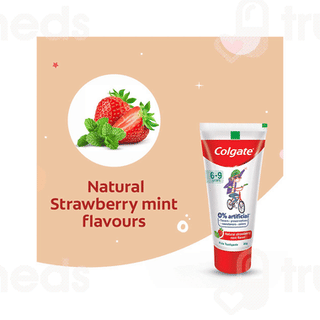 Colgate Kids 6 To 9 Years Natural Strawberry Mint Flavour Toothpaste 80gm