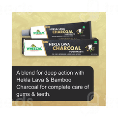 Wheezal Hekla Lava Charcoal 5 In 1 Toothpaste 100Gm