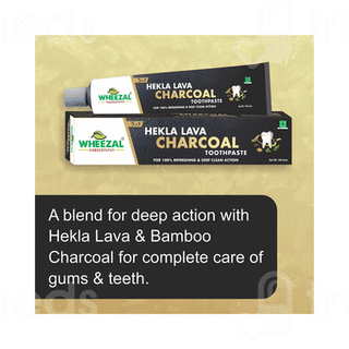 Wheezal Hekla Lava Charcoal 5 In 1 Toothpaste 100Gm