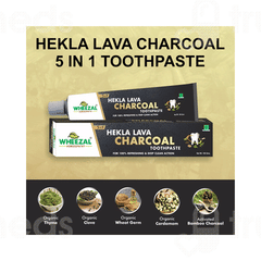 Wheezal Hekla Lava Charcoal 5 In 1 Toothpaste 100Gm