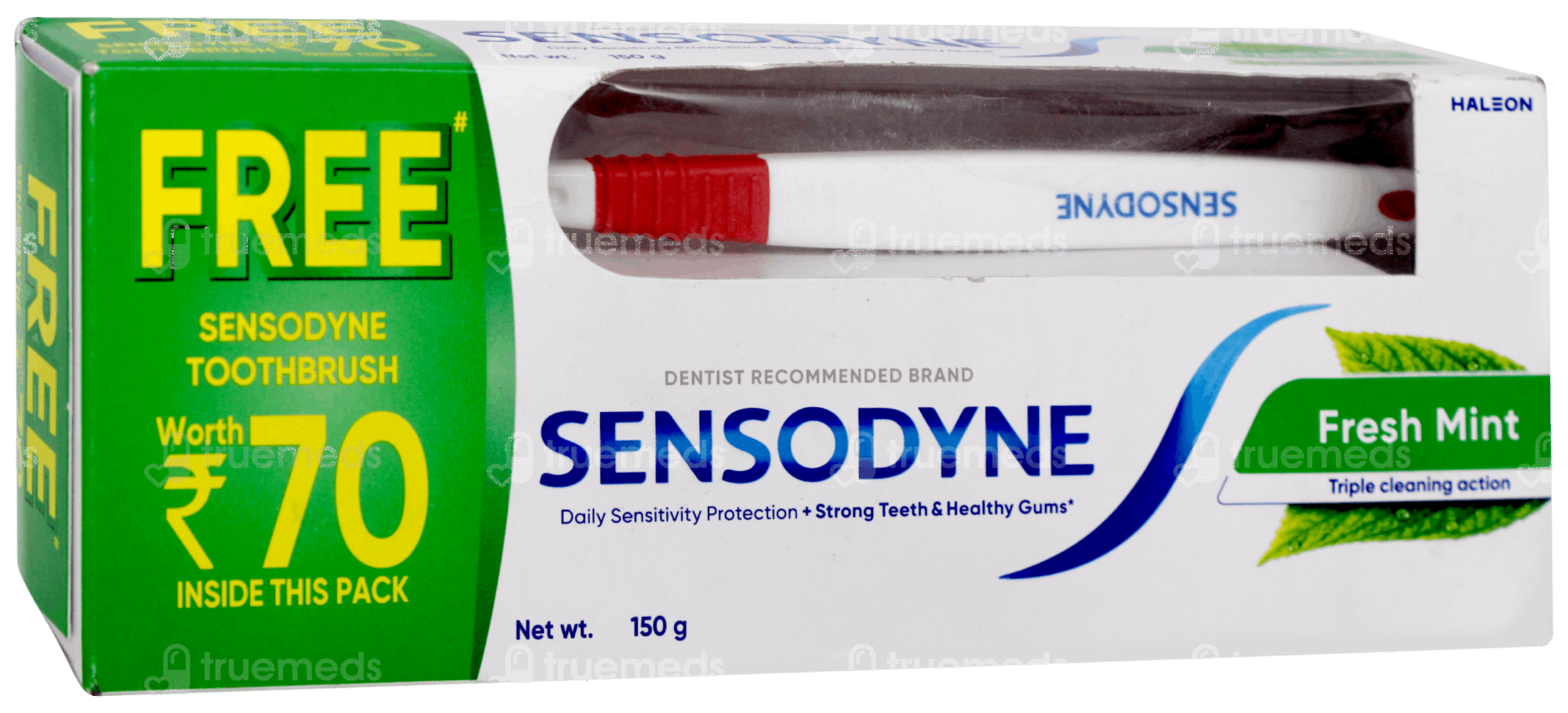 Sensodyne Fresh Mint Toothpaste 150Gm With Toothbrush Free