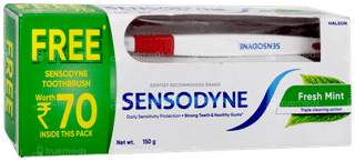 Sensodyne Fresh Mint Toothpaste 150gm With Toothbrush Free