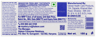 Sensodyne Fresh Mint Toothpaste 150gm With Toothbrush Free