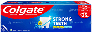 Colgate Strong Teeth Anticavity Toothpaste 200gm+100gm With Free Toothbrush Combipack 1