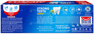 Colgate Strong Teeth Anticavity Toothpaste 200gm+100gm With Free Toothbrush Combipack 1