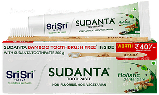 Sri Sri Tattva Sudanta Toothpaste 200gm With Bamboo Toothbrush Free