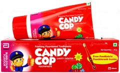 Candy Cop Bubblegum Flavour Foaming Fluoridated Toothpaste 70gm With Paediatric Toothbrush Free Candy Cop Bubblegum Flavour Foaming Fluoridated Toothpaste 70gm With Paediatric Toothbrush Free