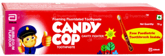 Candy Cop Bubblegum Flavour Foaming Fluoridated Toothpaste 70gm With Paediatric Toothbrush Free