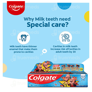 Colgate Kids Bubble Fruit Flavour 2 To 5 Years Toothpaste 40Gm